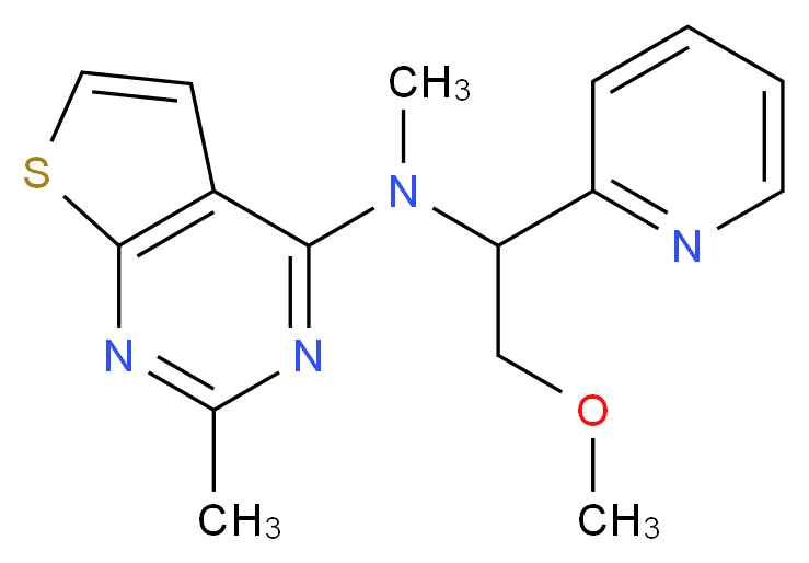 N-(2-methoxy-1-pyridin-2-ylethyl)-N,2-dimethylthieno[2,3-d]pyrimidin-4-amine_分子结构_CAS_)