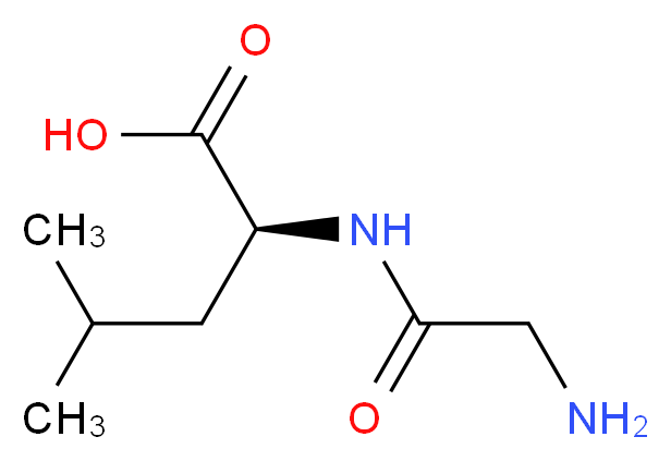 (2S)-2-(2-aminoacetamido)-4-methylpentanoic acid_分子结构_CAS_869-19-2