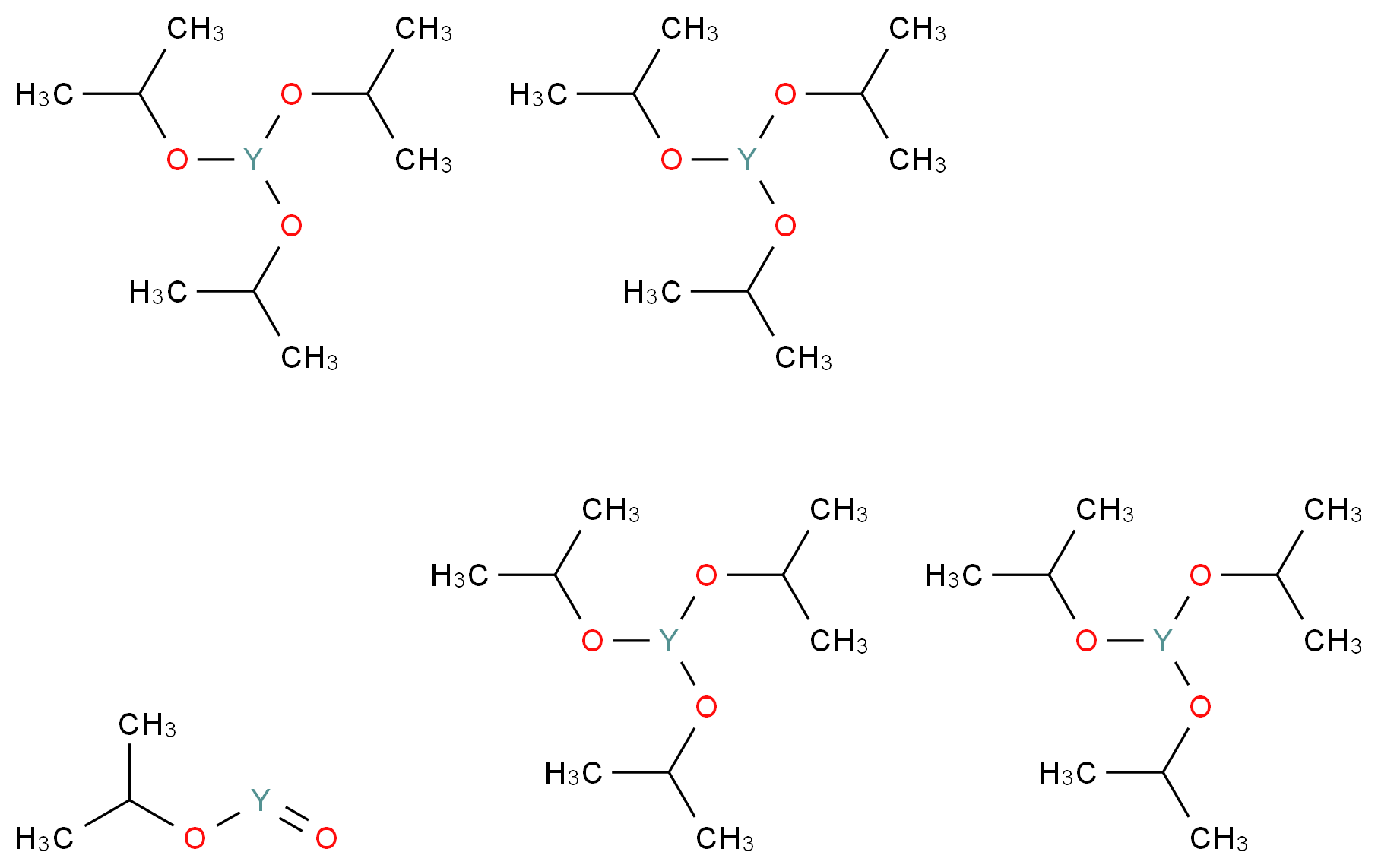 oxo(propan-2-yloxy)yttrium; tetrakis(tris(propan-2-yloxy)yttrium)_分子结构_CAS_118458-20-1