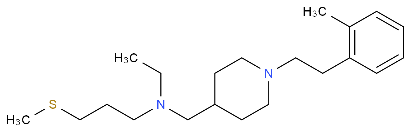 N-ethyl-N-({1-[2-(2-methylphenyl)ethyl]-4-piperidinyl}methyl)-3-(methylthio)-1-propanamine_分子结构_CAS_)