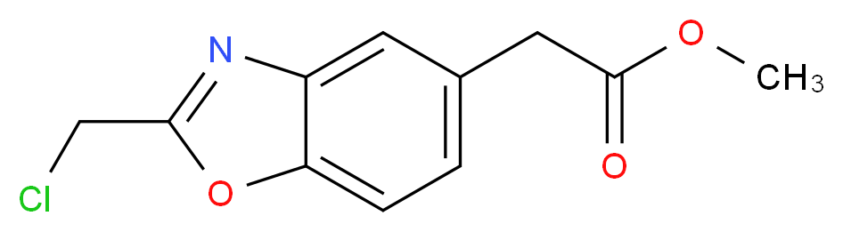 methyl 2-[2-(chloromethyl)-1,3-benzoxazol-5-yl]acetate_分子结构_CAS_924869-02-3
