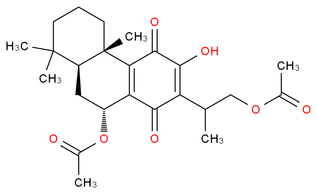 2-[(4bS,8aS,10R)-10-(acetyloxy)-3-hydroxy-4b,8,8-trimethyl-1,4-dioxo-1,4,4b,5,6,7,8,8a,9,10-decahydrophenanthren-2-yl]propyl acetate_分子结构_CAS_269742-39-4