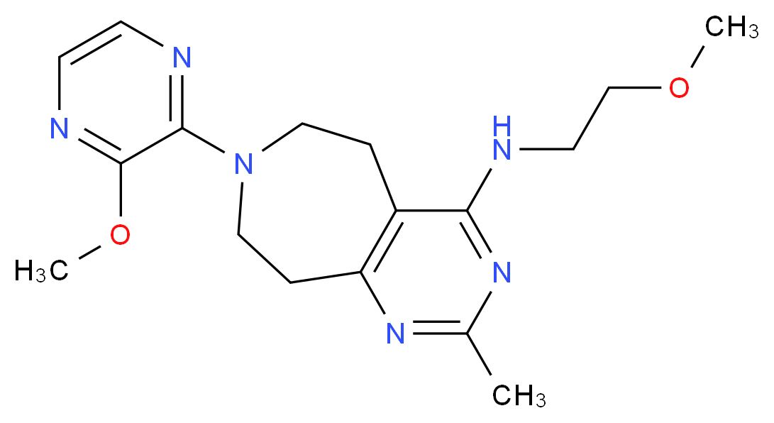 N-(2-methoxyethyl)-7-(3-methoxypyrazin-2-yl)-2-methyl-6,7,8,9-tetrahydro-5H-pyrimido[4,5-d]azepin-4-amine_分子结构_CAS_)