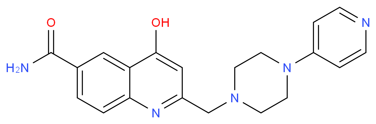 4-hydroxy-2-[(4-pyridin-4-ylpiperazin-1-yl)methyl]quinoline-6-carboxamide_分子结构_CAS_)