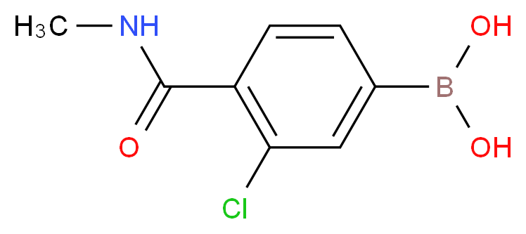 3-CHLORO-4-(N-METHYLCARBAMOYL)BENZENEBORONIC ACID_分子结构_CAS_850589-39-8)