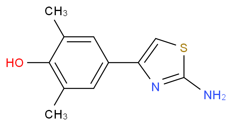 4-(2-Amino-1,3-thiazol-4-yl)-2,6-dimethylbenzenol_分子结构_CAS_)