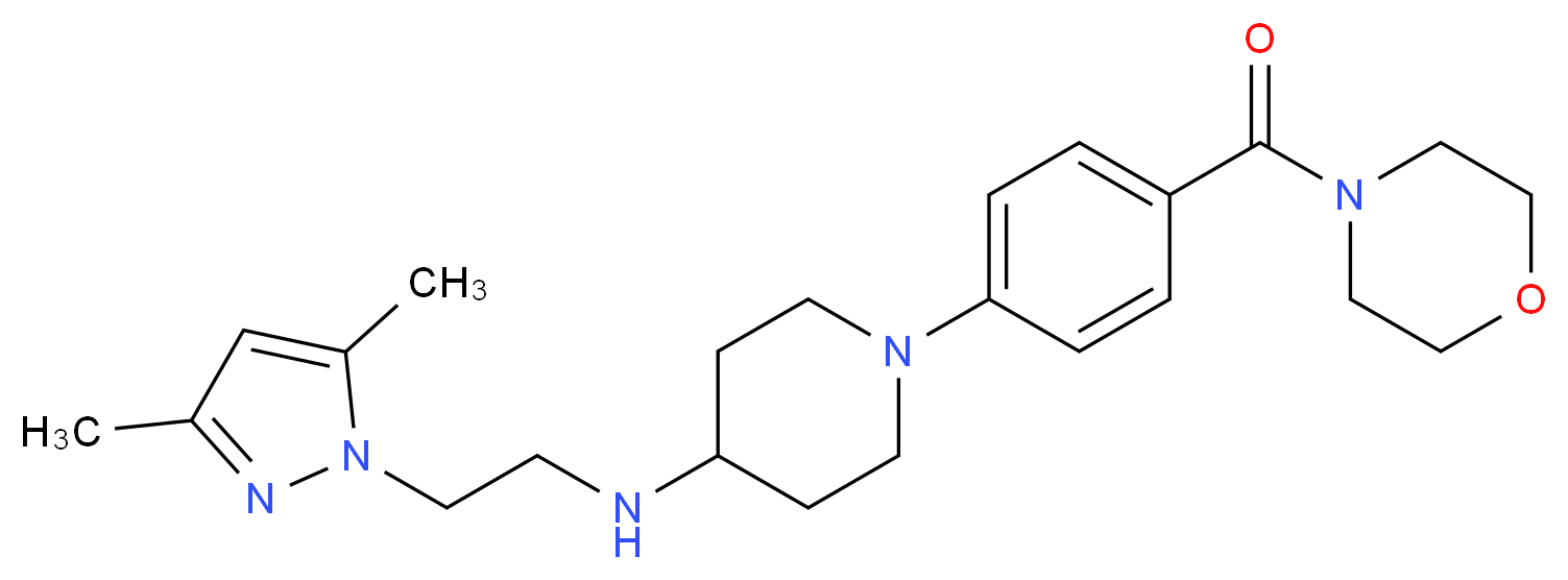 N-[2-(3,5-dimethyl-1H-pyrazol-1-yl)ethyl]-1-[4-(4-morpholinylcarbonyl)phenyl]-4-piperidinamine_分子结构_CAS_)