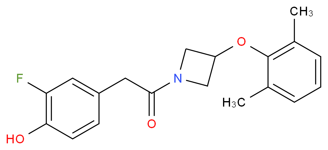 4-{2-[3-(2,6-dimethylphenoxy)-1-azetidinyl]-2-oxoethyl}-2-fluorophenol_分子结构_CAS_)