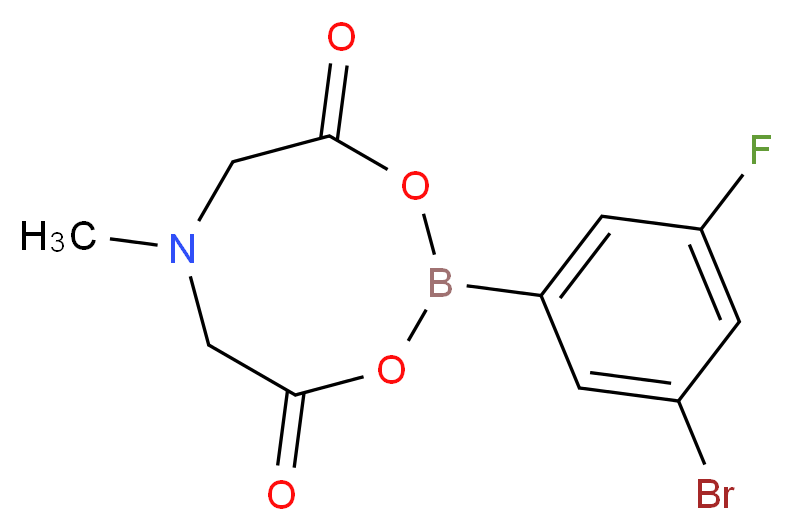 3-溴-5-氟苯硼酸甲基亚氨基二乙酸酯_分子结构_CAS_1257650-61-5)