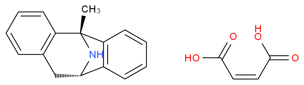 (1R,9S)-1-methyl-16-azatetracyclo[7.6.1.0<sup>2</sup>,<sup>7</sup>.0<sup>1</sup><sup>0</sup>,<sup>1</sup><sup>5</sup>]hexadeca-2(7),3,5,10(15),11,13-hexaene; (2Z)-but-2-enedioic acid_分子结构_CAS_121917-57-5