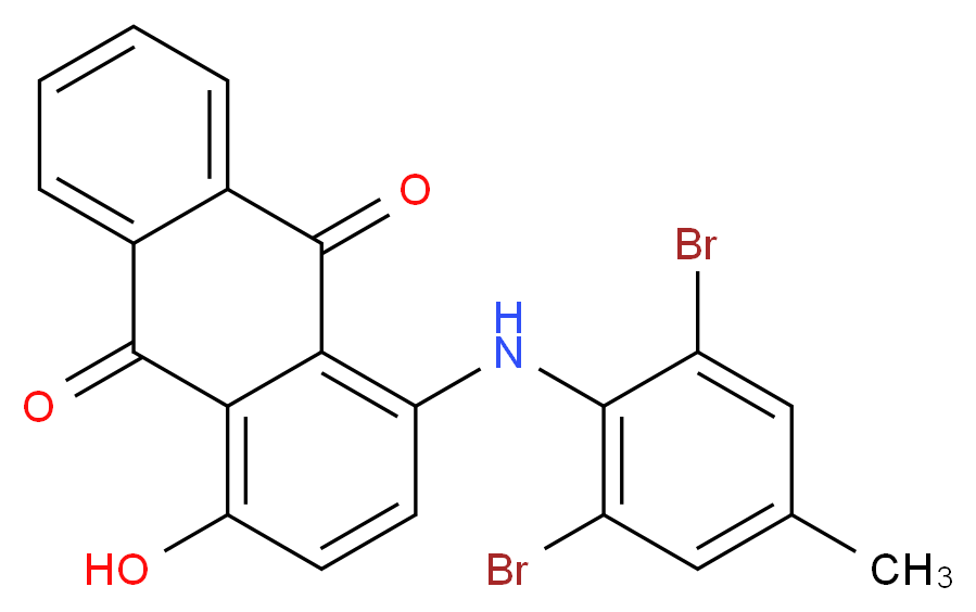  1-((2,6-dibromo-4-methylphenyl)amino)-4-hydroxy-9,10-anthracenedione_分子结构_CAS_68239-61-2)