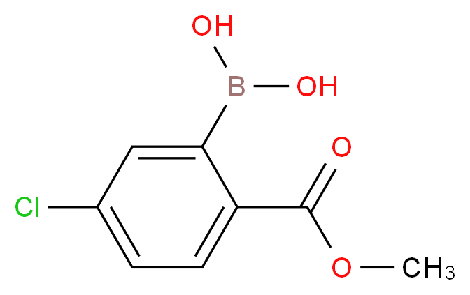 [5-chloro-2-(methoxycarbonyl)phenyl]boronic acid_分子结构_CAS_957062-64-5