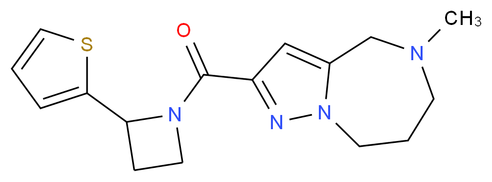 5-methyl-2-{[2-(2-thienyl)azetidin-1-yl]carbonyl}-5,6,7,8-tetrahydro-4H-pyrazolo[1,5-a][1,4]diazepine_分子结构_CAS_)