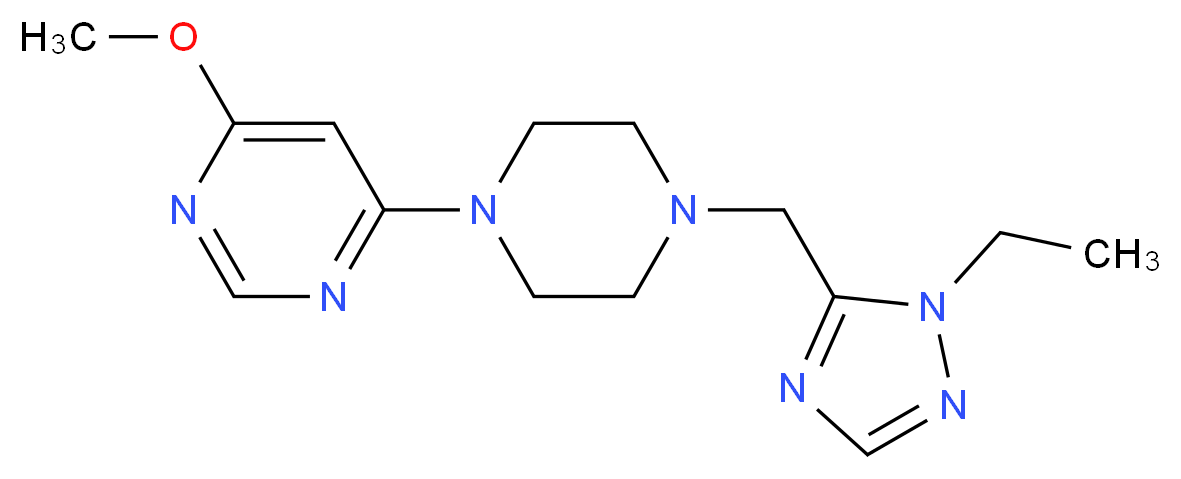 4-{4-[(1-ethyl-1H-1,2,4-triazol-5-yl)methyl]piperazin-1-yl}-6-methoxypyrimidine_分子结构_CAS_)