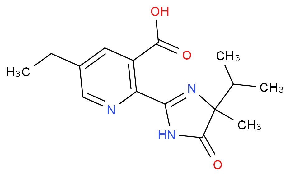 2-(4,5-dihydro-4-methyl-4-(1-methylethyl)-5-oxo-1h-imidazol-2-yl)-5-ethyl-3-pyridinecarboxylic acid_分子结构_CAS_81335-77-5)