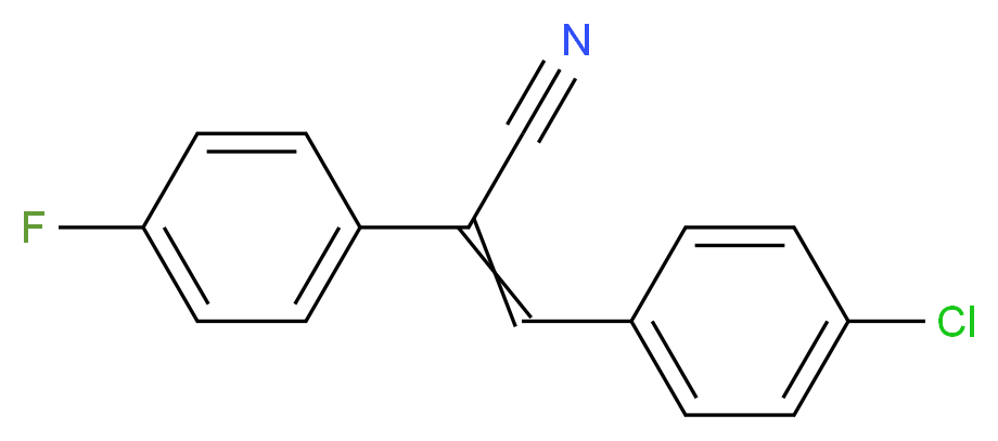 3-(4-chlorophenyl)-2-(4-fluorophenyl)prop-2-enenitrile_分子结构_CAS_366-21-2