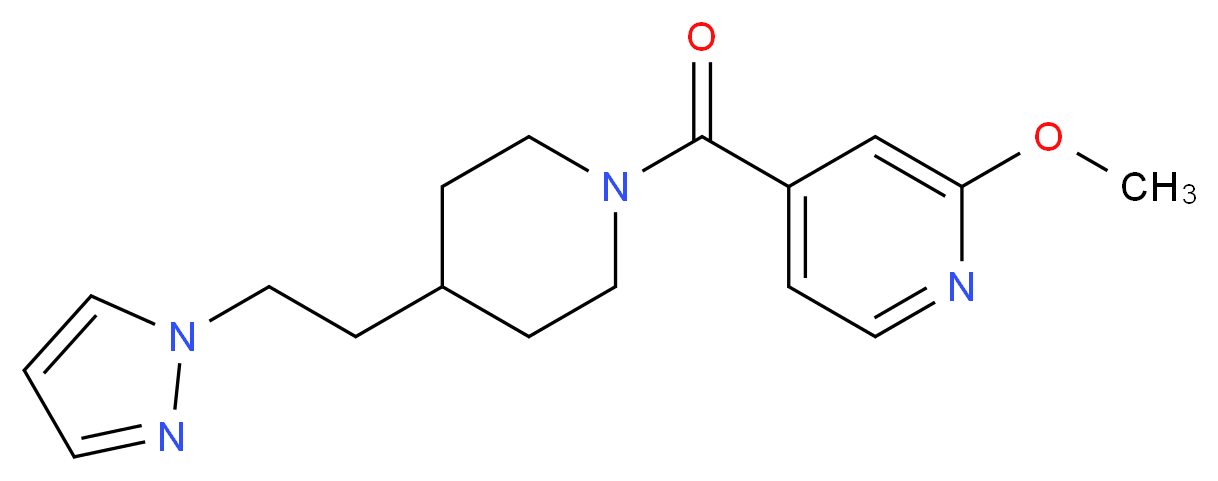 2-methoxy-4-({4-[2-(1H-pyrazol-1-yl)ethyl]-1-piperidinyl}carbonyl)pyridine_分子结构_CAS_)