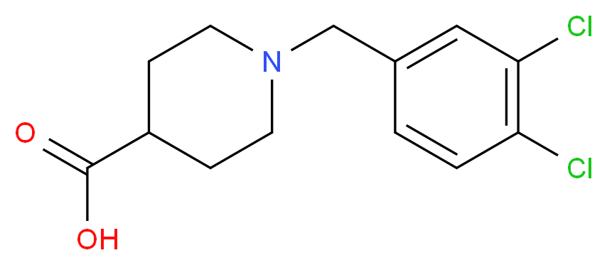 1-[(3,4-dichlorophenyl)methyl]piperidine-4-carboxylic acid_分子结构_CAS_147959-16-8