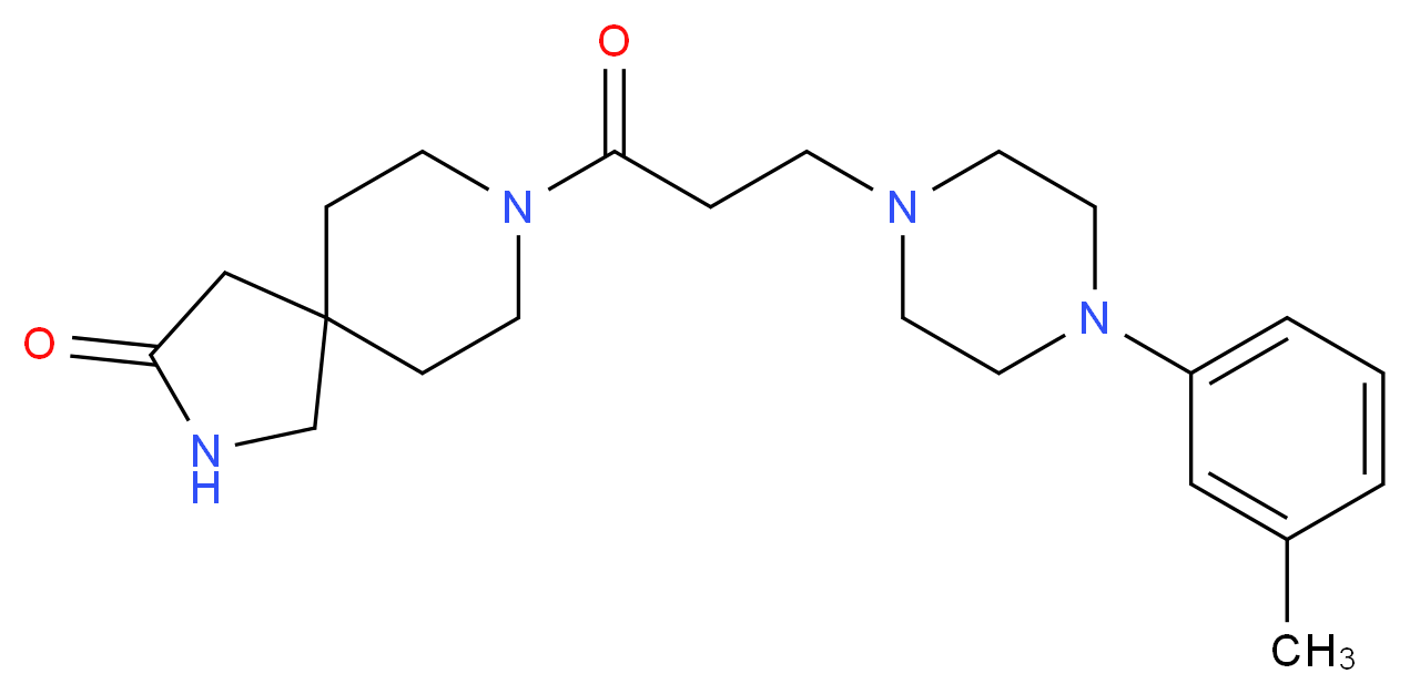 8-{3-[4-(3-methylphenyl)-1-piperazinyl]propanoyl}-2,8-diazaspiro[4.5]decan-3-one_分子结构_CAS_)