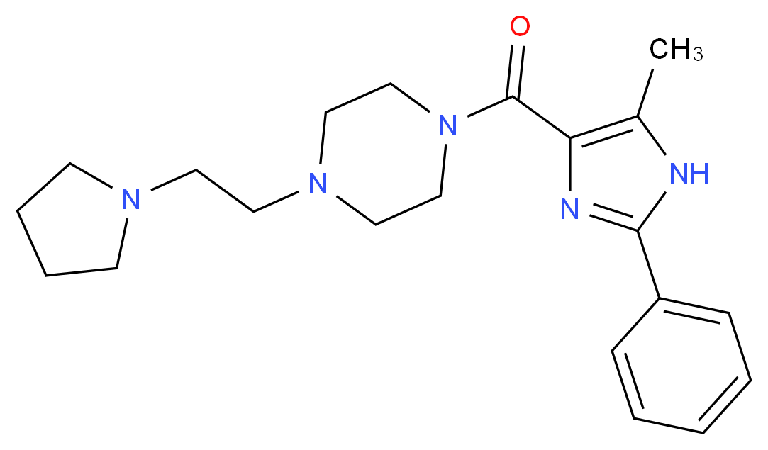 1-[(5-methyl-2-phenyl-1H-imidazol-4-yl)carbonyl]-4-(2-pyrrolidin-1-ylethyl)piperazine_分子结构_CAS_)