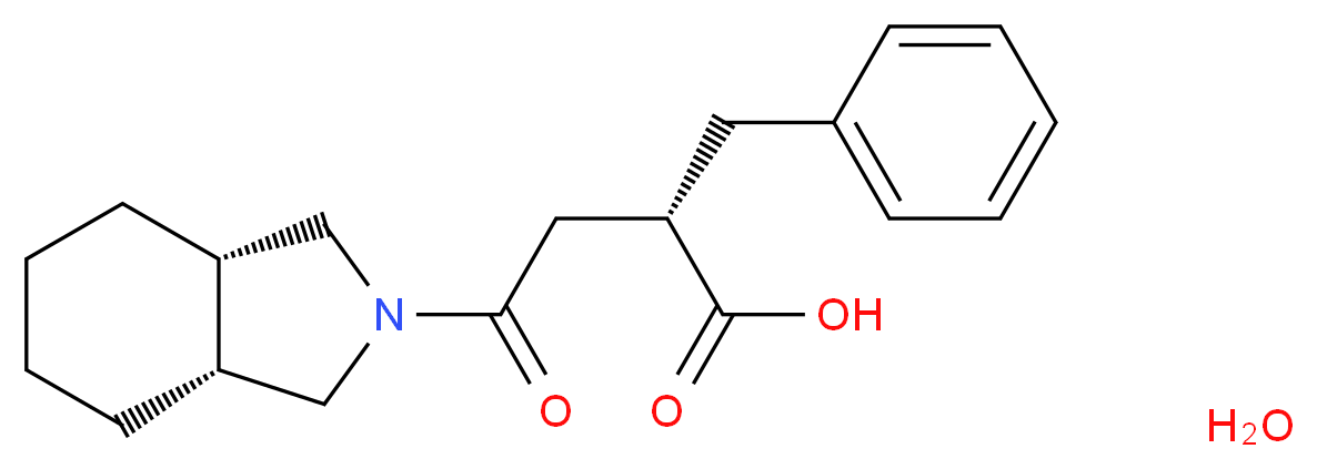 (2S)-4-[(3aR,7aS)-octahydro-1H-isoindol-2-yl]-2-benzyl-4-oxobutanoic acid hydrate_分子结构_CAS_207844-01-7