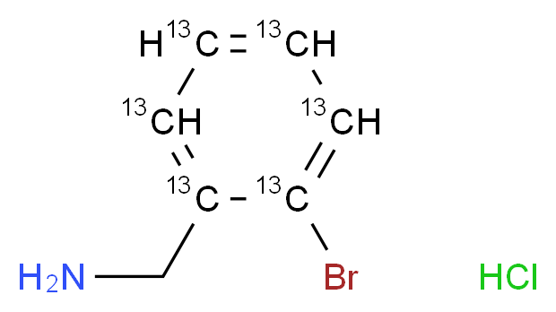 2-溴苄胺-苯基-13C6 盐酸盐_分子结构_CAS_1325559-26-9)