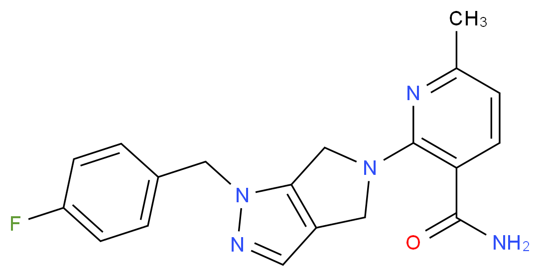 2-[1-(4-fluorobenzyl)-4,6-dihydropyrrolo[3,4-c]pyrazol-5(1H)-yl]-6-methylnicotinamide_分子结构_CAS_)
