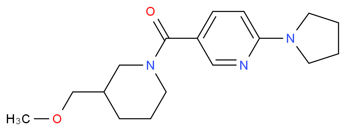 5-{[3-(methoxymethyl)-1-piperidinyl]carbonyl}-2-(1-pyrrolidinyl)pyridine_分子结构_CAS_)