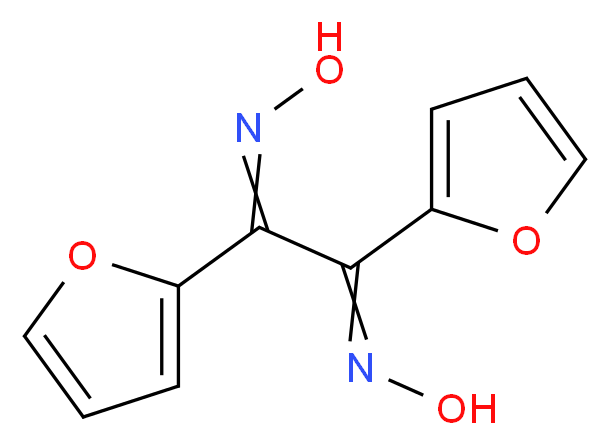 N-[1,2-bis(furan-2-yl)-2-(hydroxyimino)ethylidene]hydroxylamine_分子结构_CAS_522-27-0