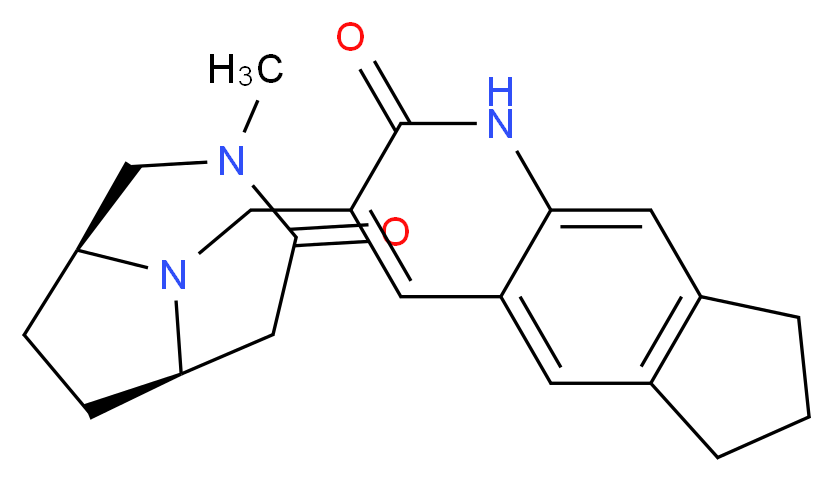 3-{[(1S*,6R*)-3-methyl-4-oxo-3,9-diazabicyclo[4.2.1]non-9-yl]methyl}-1,6,7,8-tetrahydro-2H-cyclopenta[g]quinolin-2-one_分子结构_CAS_)