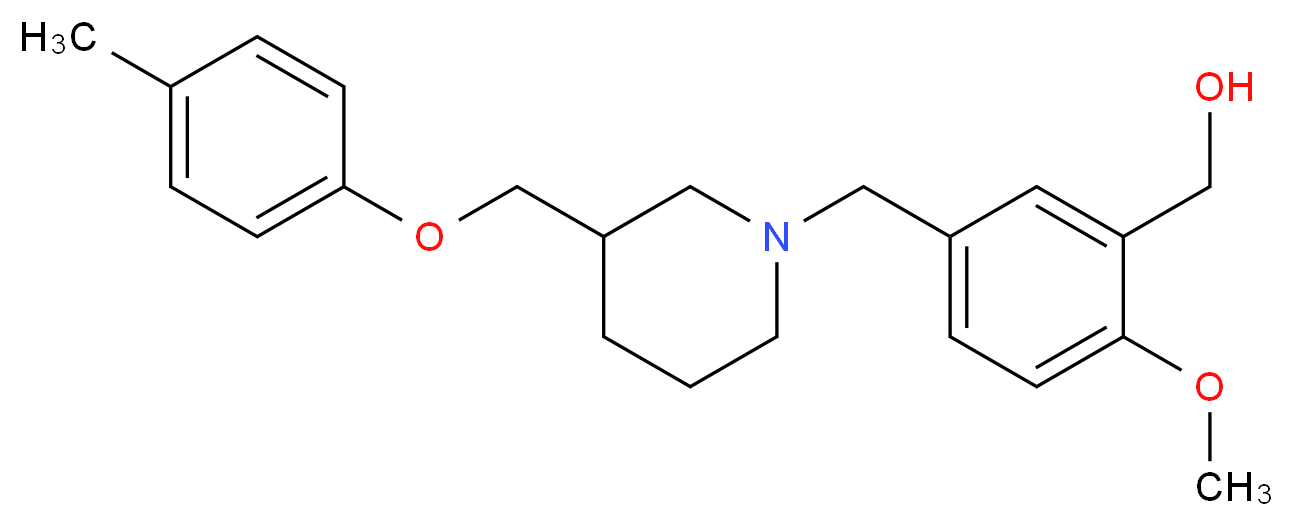 [2-methoxy-5-({3-[(4-methylphenoxy)methyl]piperidin-1-yl}methyl)phenyl]methanol_分子结构_CAS_)