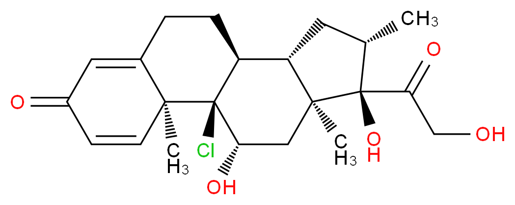 (1R,2S,10S,11S,13S,14R,15S,17S)-1-chloro-14,17-dihydroxy-14-(2-hydroxyacetyl)-2,13,15-trimethyltetracyclo[8.7.0.0<sup>2</sup>,<sup>7</sup>.0<sup>1</sup><sup>1</sup>,<sup>1</sup><sup>5</sup>]heptadeca-3,6-dien-5-one_分子结构_CAS_5534-09-8