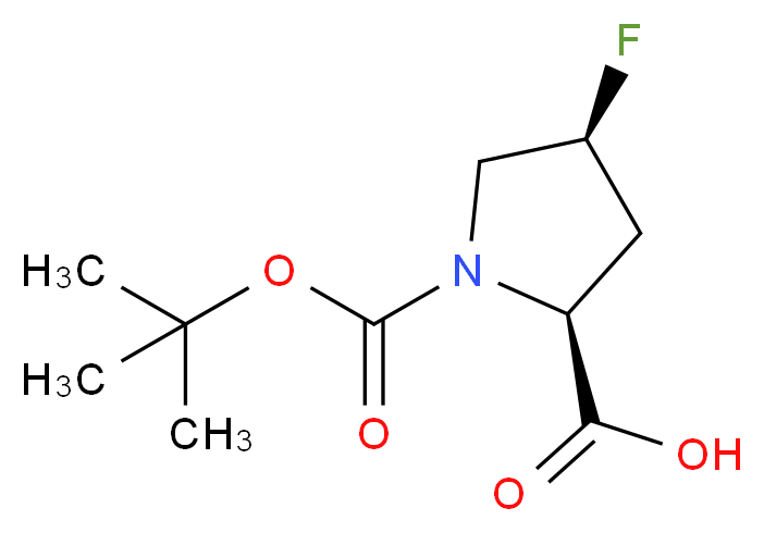 (2S,4S)-1-(tert-Butoxycarbonyl)-4-fluoropyrrolidine-2-carboxylic acid_分子结构_CAS_203866-13-1)