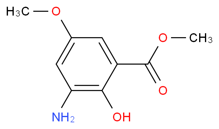 Methyl 3-amino-2-hydroxy-5-methoxybenzenecarboxylate_分子结构_CAS_55008-18-9)