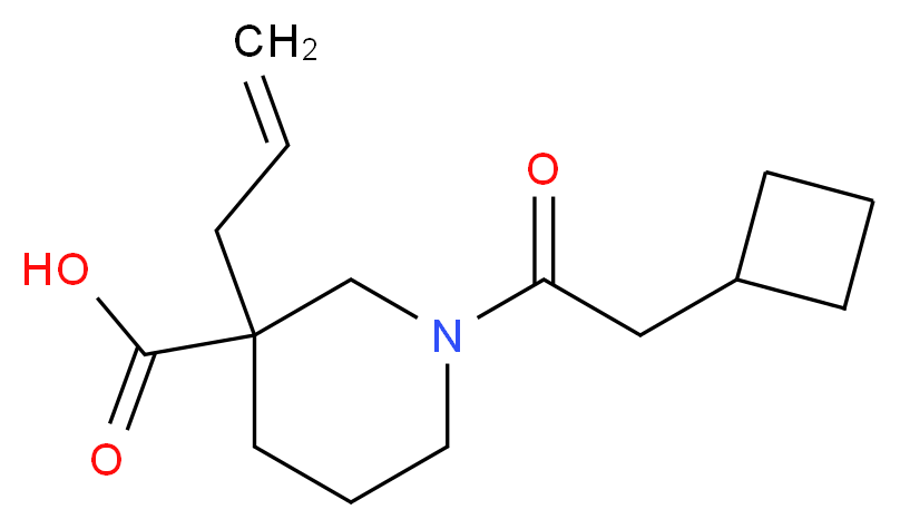 3-allyl-1-(cyclobutylacetyl)-3-piperidinecarboxylic acid_分子结构_CAS_)