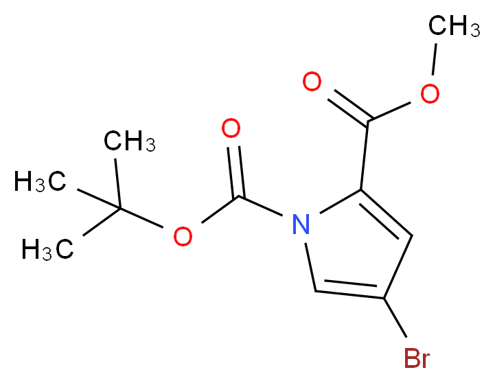 Methyl 4-bromo-1H-pyrrole-2-carboxylate, N-BOC protected_分子结构_CAS_156237-78-4)