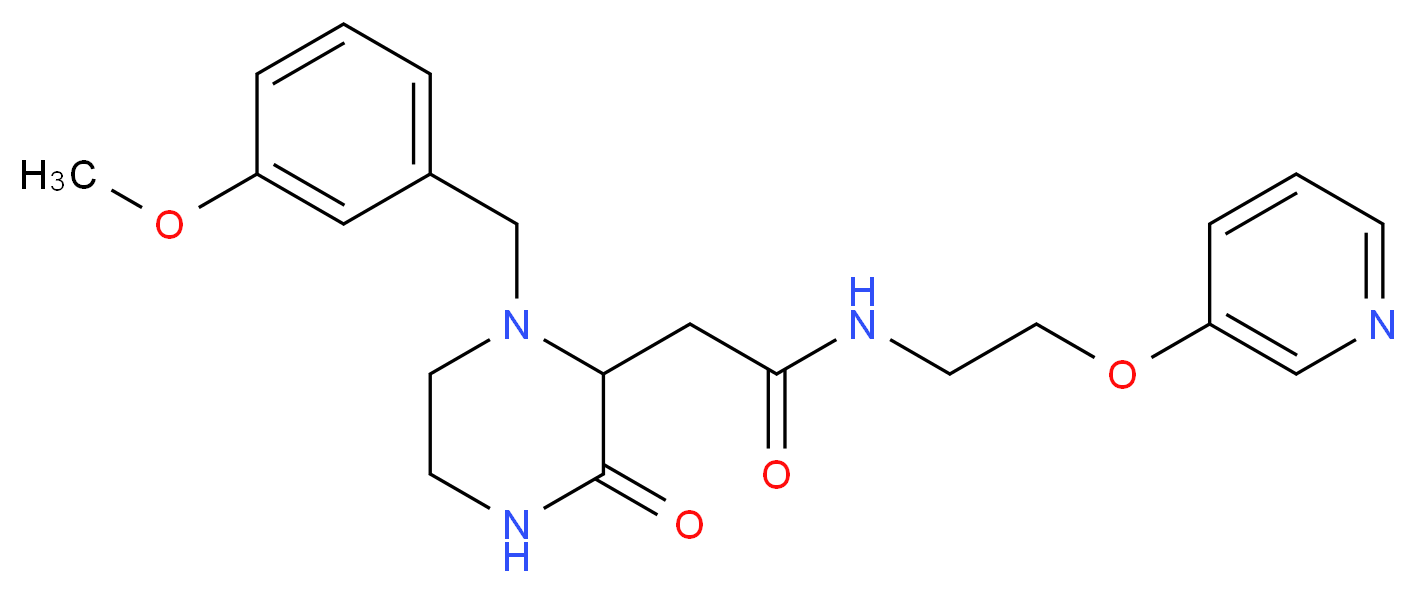 2-[1-(3-methoxybenzyl)-3-oxo-2-piperazinyl]-N-[2-(3-pyridinyloxy)ethyl]acetamide_分子结构_CAS_)