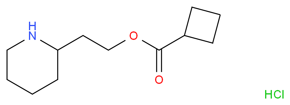 2-(2-Piperidinyl)ethyl cyclobutanecarboxylate hydrochloride_分子结构_CAS_)