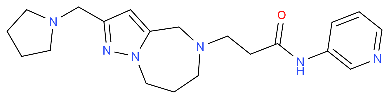 N-3-pyridinyl-3-[2-(1-pyrrolidinylmethyl)-7,8-dihydro-4H-pyrazolo[1,5-a][1,4]diazepin-5(6H)-yl]propanamide_分子结构_CAS_)
