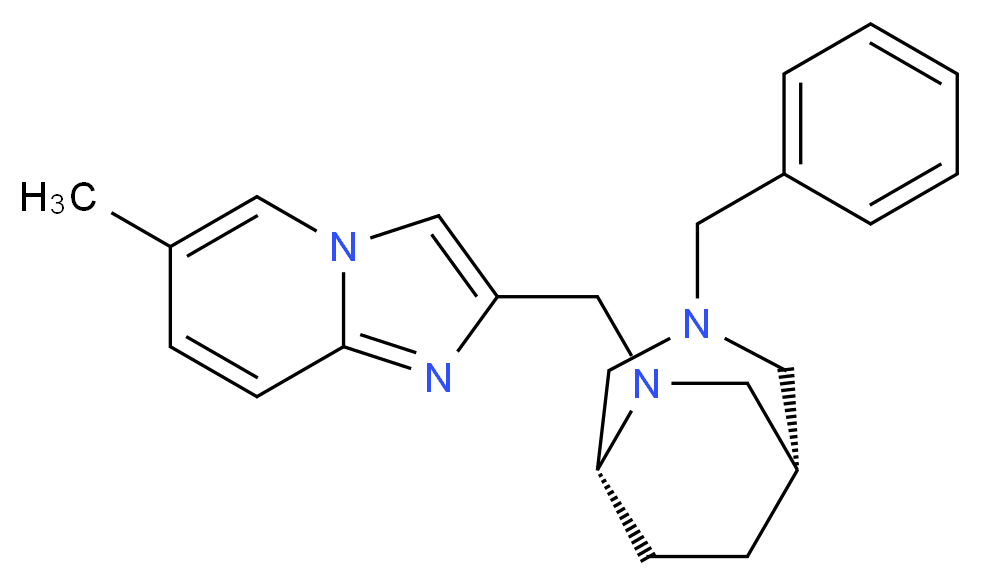 2-{[(1S*,5R*)-3-benzyl-3,6-diazabicyclo[3.2.2]non-6-yl]methyl}-6-methylimidazo[1,2-a]pyridine_分子结构_CAS_)