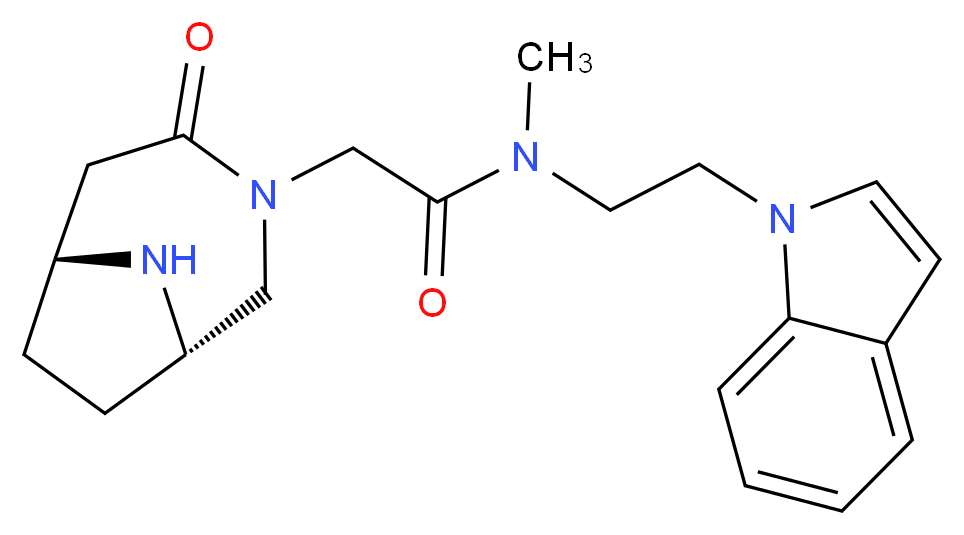 N-[2-(1H-indol-1-yl)ethyl]-N-methyl-2-[(1S*,6R*)-4-oxo-3,9-diazabicyclo[4.2.1]non-3-yl]acetamide_分子结构_CAS_)