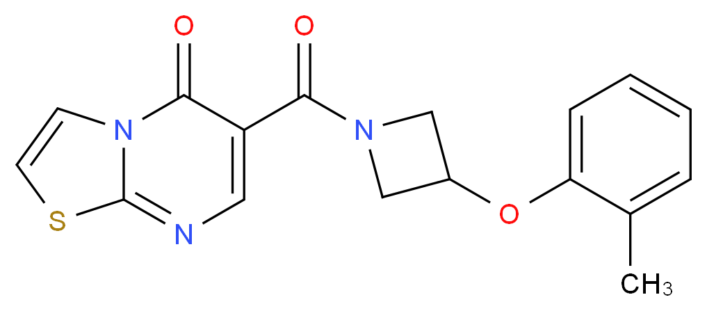 6-{[3-(2-methylphenoxy)azetidin-1-yl]carbonyl}-5H-[1,3]thiazolo[3,2-a]pyrimidin-5-one_分子结构_CAS_)