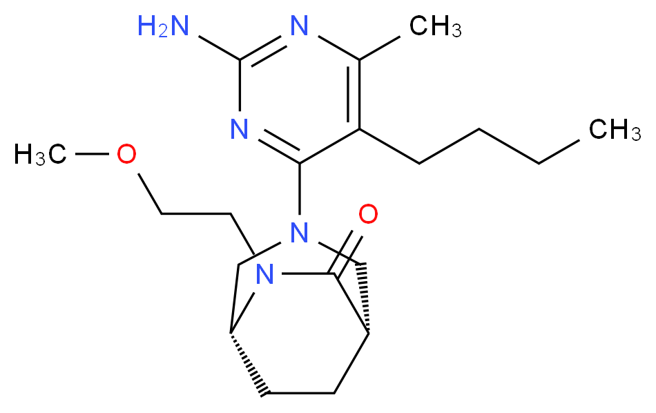 (1S*,5R*)-3-(2-amino-5-butyl-6-methylpyrimidin-4-yl)-6-(2-methoxyethyl)-3,6-diazabicyclo[3.2.2]nonan-7-one_分子结构_CAS_)