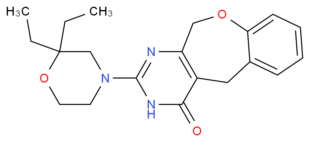 2-(2,2-diethylmorpholin-4-yl)-5,11-dihydro[1]benzoxepino[3,4-d]pyrimidin-4(3H)-one_分子结构_CAS_)
