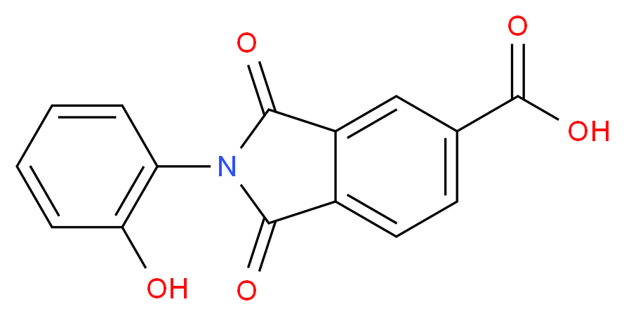 2-(2-hydroxyphenyl)-1,3-dioxo-2,3-dihydro-1H-isoindole-5-carboxylic acid_分子结构_CAS_312746-96-6