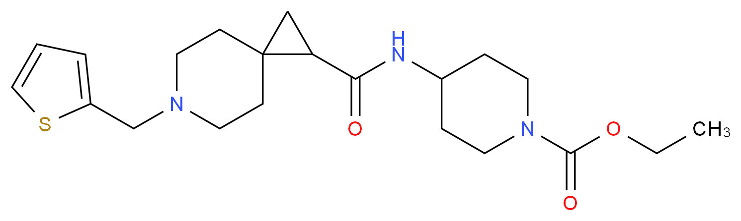 ethyl 4-({[6-(2-thienylmethyl)-6-azaspiro[2.5]oct-1-yl]carbonyl}amino)-1-piperidinecarboxylate_分子结构_CAS_)