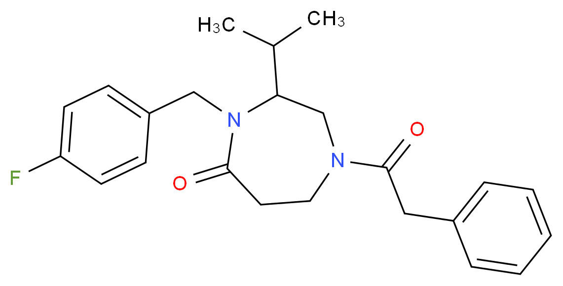 4-(4-fluorobenzyl)-3-isopropyl-1-(phenylacetyl)-1,4-diazepan-5-one_分子结构_CAS_)