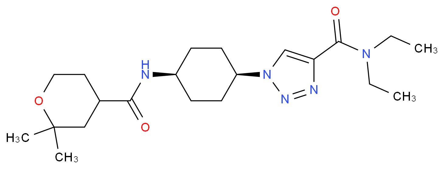 1-(cis-4-{[(2,2-dimethyltetrahydro-2H-pyran-4-yl)carbonyl]amino}cyclohexyl)-N,N-diethyl-1H-1,2,3-triazole-4-carboxamide_分子结构_CAS_)
