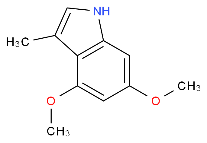 4,6-dimethoxy-3-methyl-1H-indole_分子结构_CAS_74973-30-1