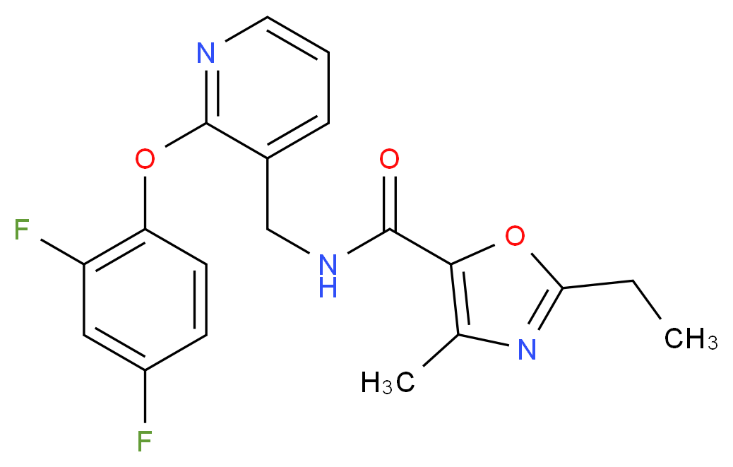 N-{[2-(2,4-difluorophenoxy)pyridin-3-yl]methyl}-2-ethyl-4-methyl-1,3-oxazole-5-carboxamide_分子结构_CAS_)